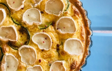 Tarta z dynią, cukinią i kozim serem