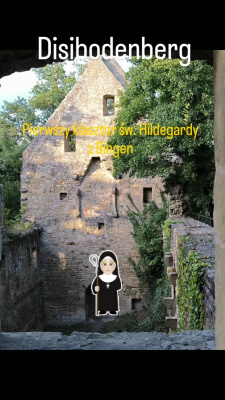 Wzgórze Disibodenberg to ruiny pierwszego klasztoru św. Hildegardy z Bingen.    W 1112 roku trzy młode kobiety, w tym ...
