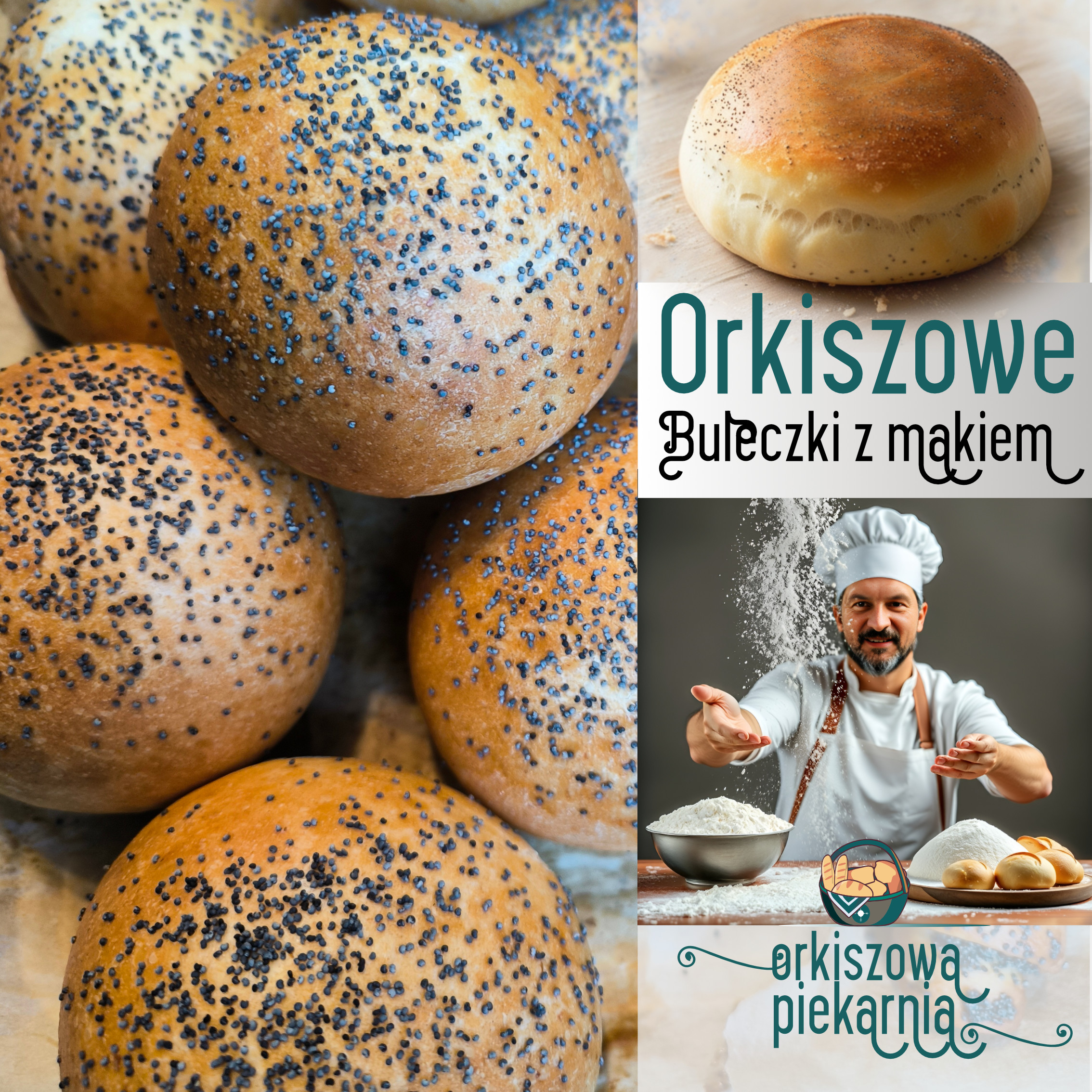 Bułeczka na zakwasie z mąki orkiszowej Oberkulmer z makiem 1szt, pieczywo_bułka