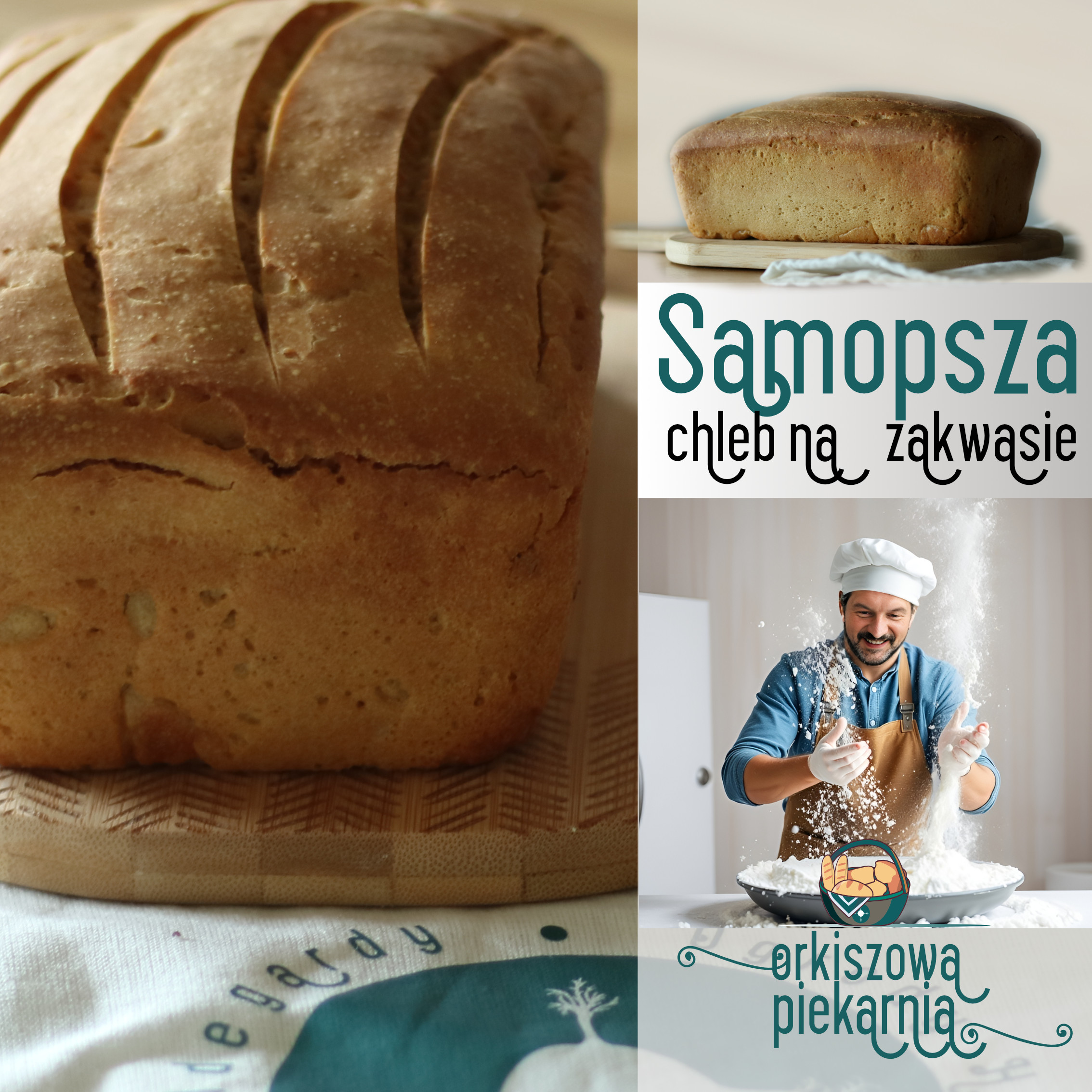 Chleb na zakwasie z mąki z samopszy typ 650 bez ziaren i dodatków. waga 900-950g
