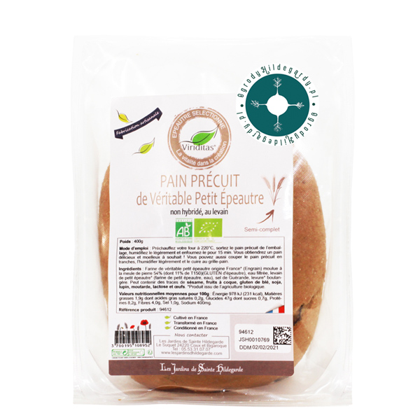 Chleb z samopszy wstępnie pieczony 400g BIO*, 94612