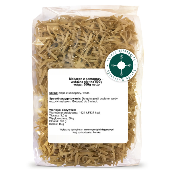 Makaron z samopszy wstążka cienka 500g, MS500W