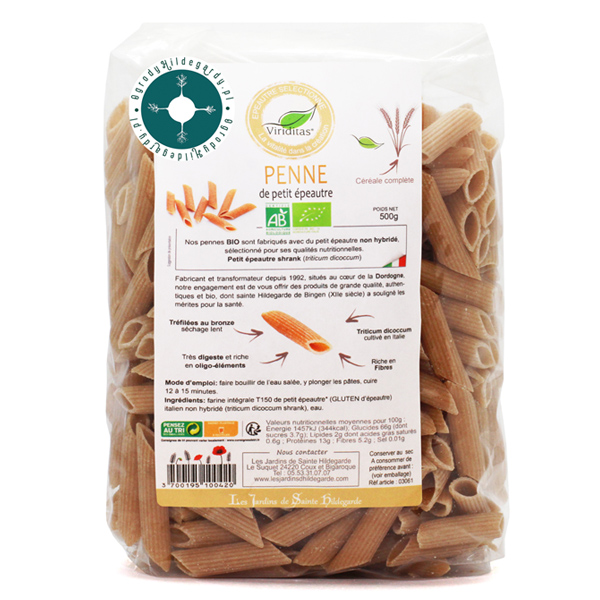 Makaron orkiszowy - Makaron penne - płaskurka BIO 500g*, 03061