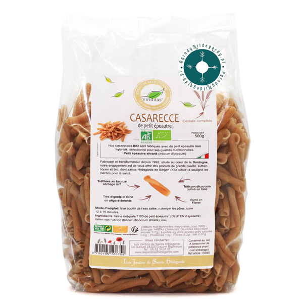 Makaron orkiszowy - Makaron rurka gruba -  płaskurka 500g*, 03065