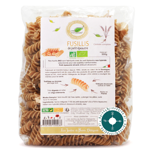 Makaron orkiszowy - Makaron świderki - płaskurka BIO 500g*, 03062