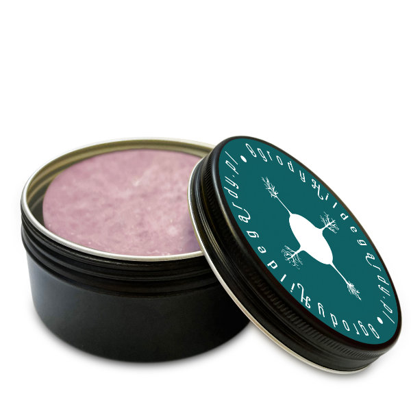 Zestaw: Szampon w kostce Św. Hildegardy i metalowe pudełeczko FIOŁEK - LAWENDA - PIETRUSZKA 70g, ZSZ03