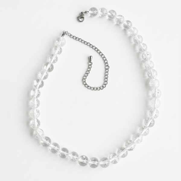 Kamienie szlachetne - Kryształ górski kamień polerowany korale 8mm - 32 cm, OH-799