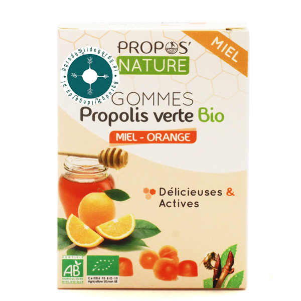 Produkty pszczele - Żelki zielony propolis z miodem i pomarańczą 45g Bio, 67012