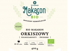 Makaron Orkiszowy Pełnoziarnisty BIO vegan Świderki 400 g., Makaron Orkiszowy Pełny Świderki - -(Makaron Orkiszowy pełny świderki)