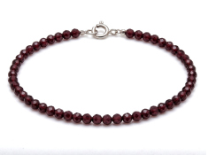 Kamienie szlachetne - Granat bransoletka kulka faset 3mm, OH-905